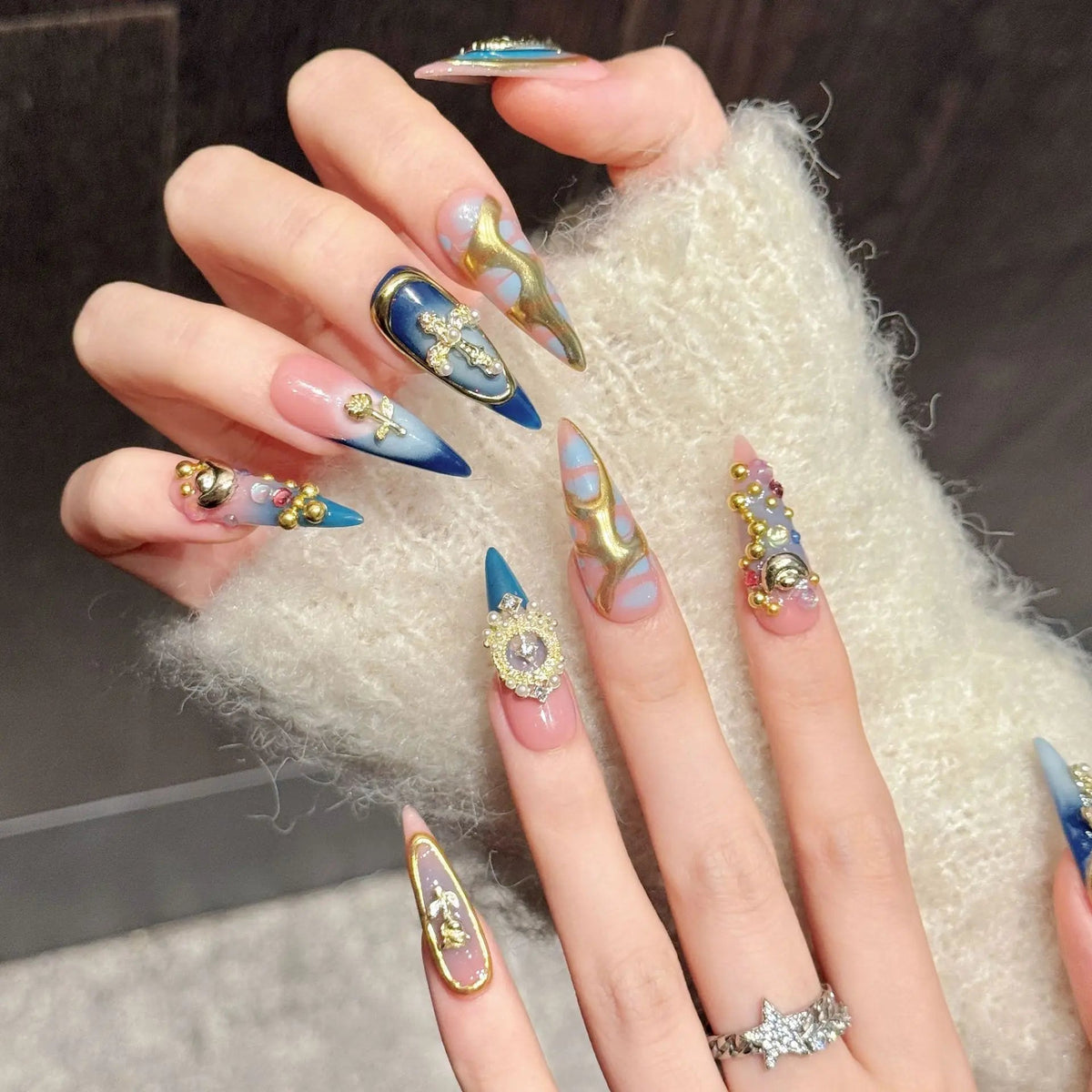🦋 Royal Blue Luxe Nails