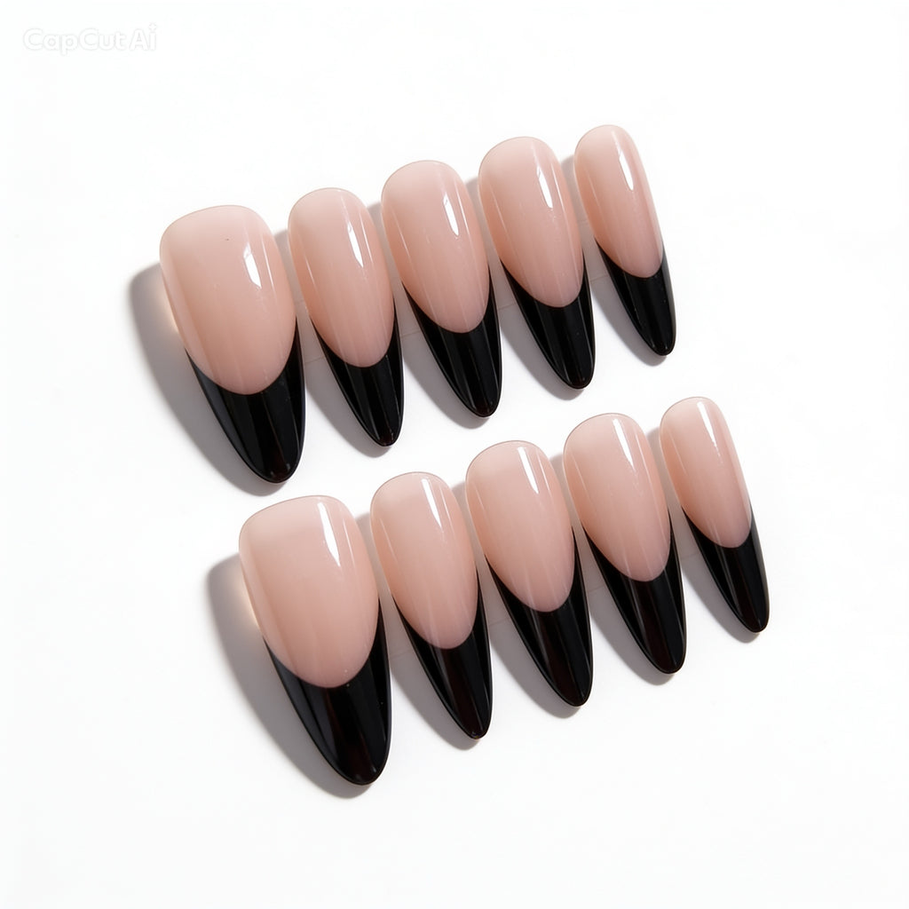 ✨ Classic French Almond Nail Set 4 Colours