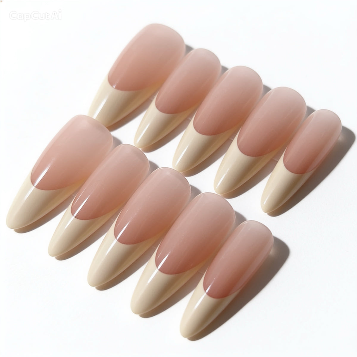 ✨ Classic French Almond Nail Set 4 Colours