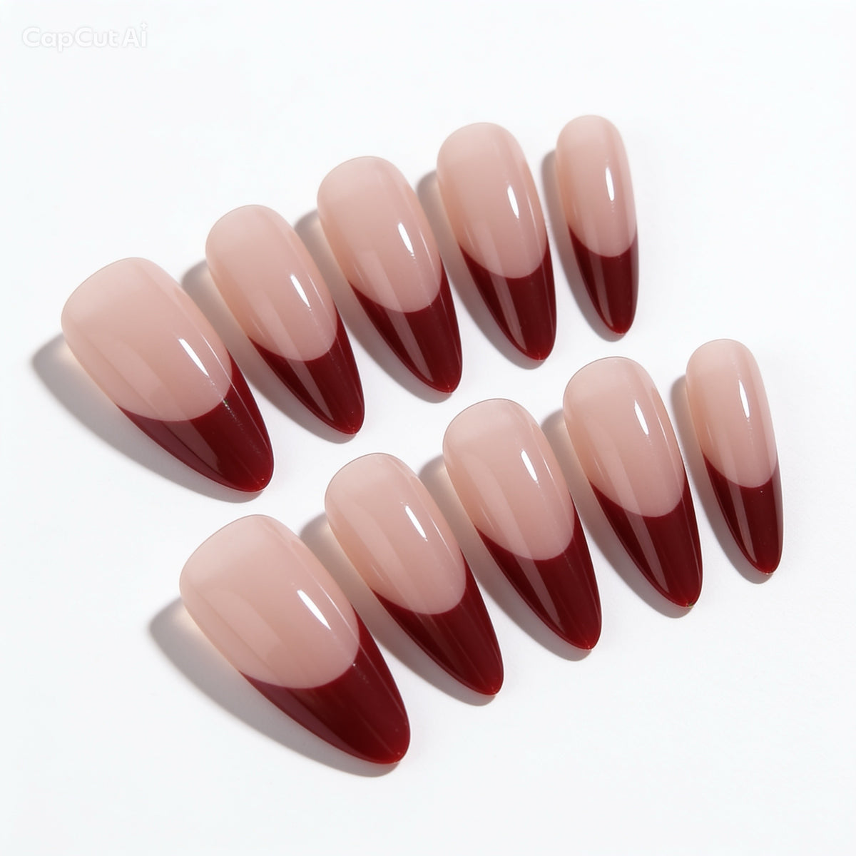 ✨ Classic French Almond Nail Set 4 Colours