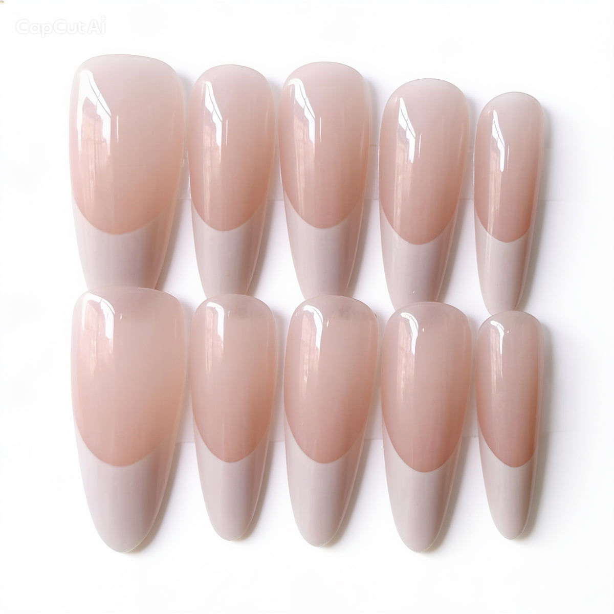 ✨ Classic French Almond Nail Set 4 Colours