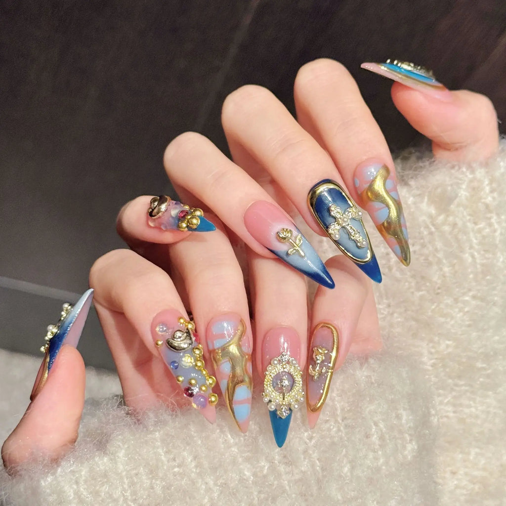 🦋 Royal Blue Luxe Nails