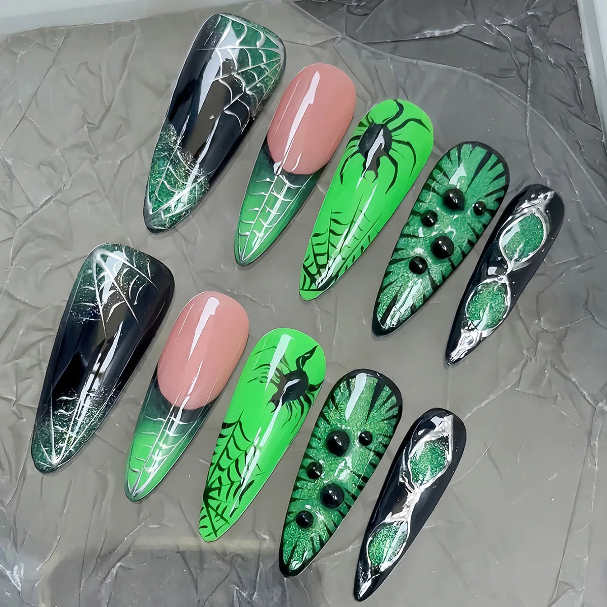 Venom Web Nails🕷️💚