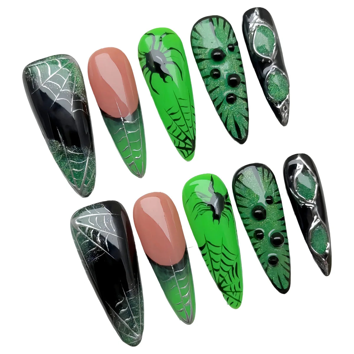 Venom Web Nails🕷️💚